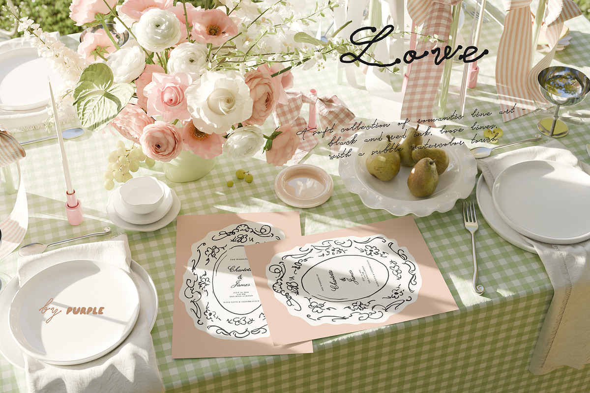 Love: Romantic Line Art, a Decorative Illustration by Purple (Photo 11 of 14)