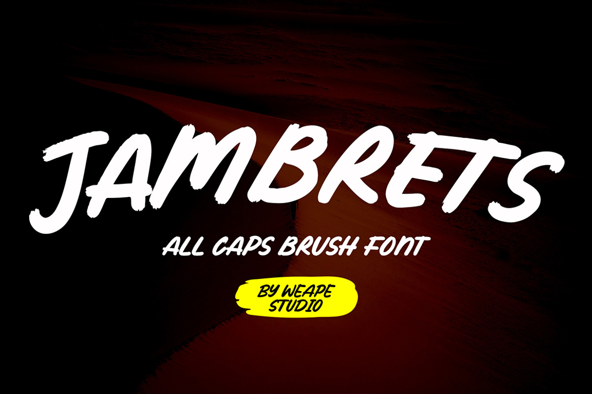 Jambrets - All Caps Brush Font, a Handwritten Font by Weape Studio (Photo 1 of 7)