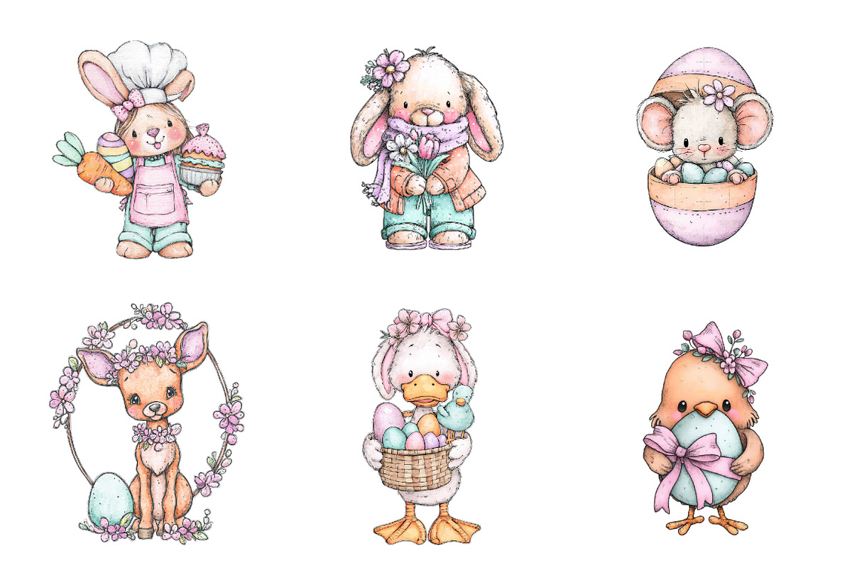 Easter Spring Animals Clipart, an Illustration by Design Market (Photo 3 of 3)