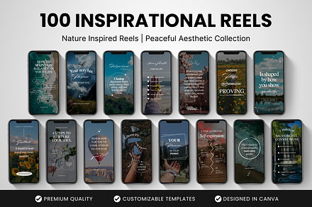 100 Inspirational Reels Templates, a Social Media Template by DigiPax