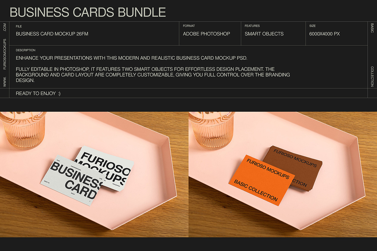 Business Cards Mockup Bundle – 6 PSD, a Merchandise Mockup by FURIOSO mockups (Photo 11 of 15)