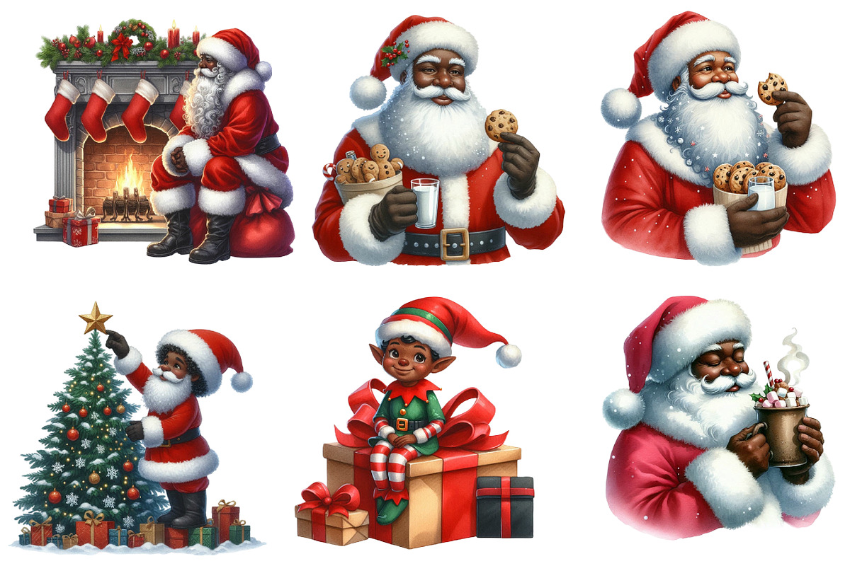 African American Christmas Clipart, an Illustration by Designworld (Photo 2 of 5)