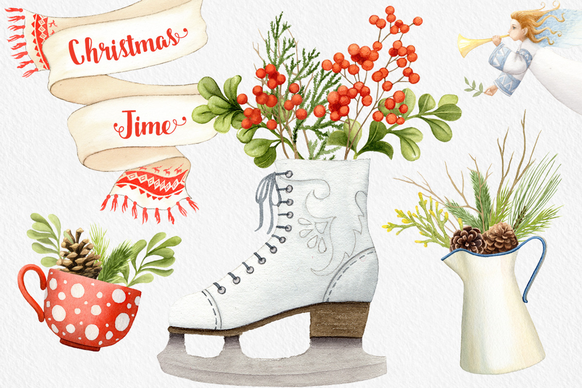 Watercolor Christmas & Winter Set, an Illustration by Watercolor Nomads (Photo 1 of 8)