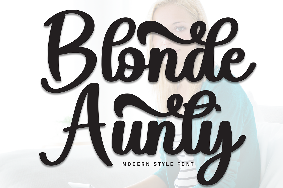 Blonde Aunty | Script Font, a Handwritten Font by Scratchones (Photo 1 of 9)