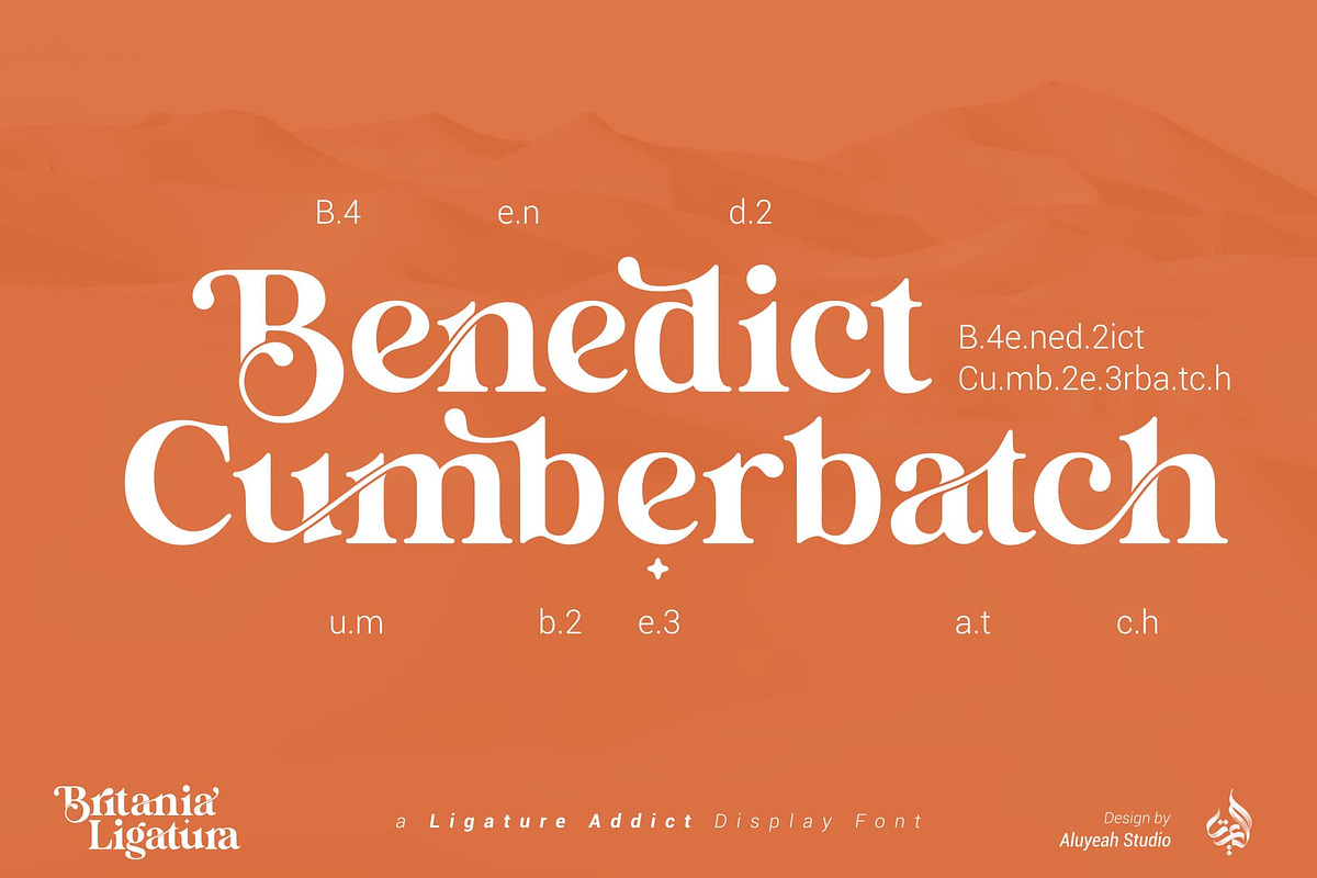 Britania Ligatura, a Font by Aluyeah Studio (Photo 4 of 16)