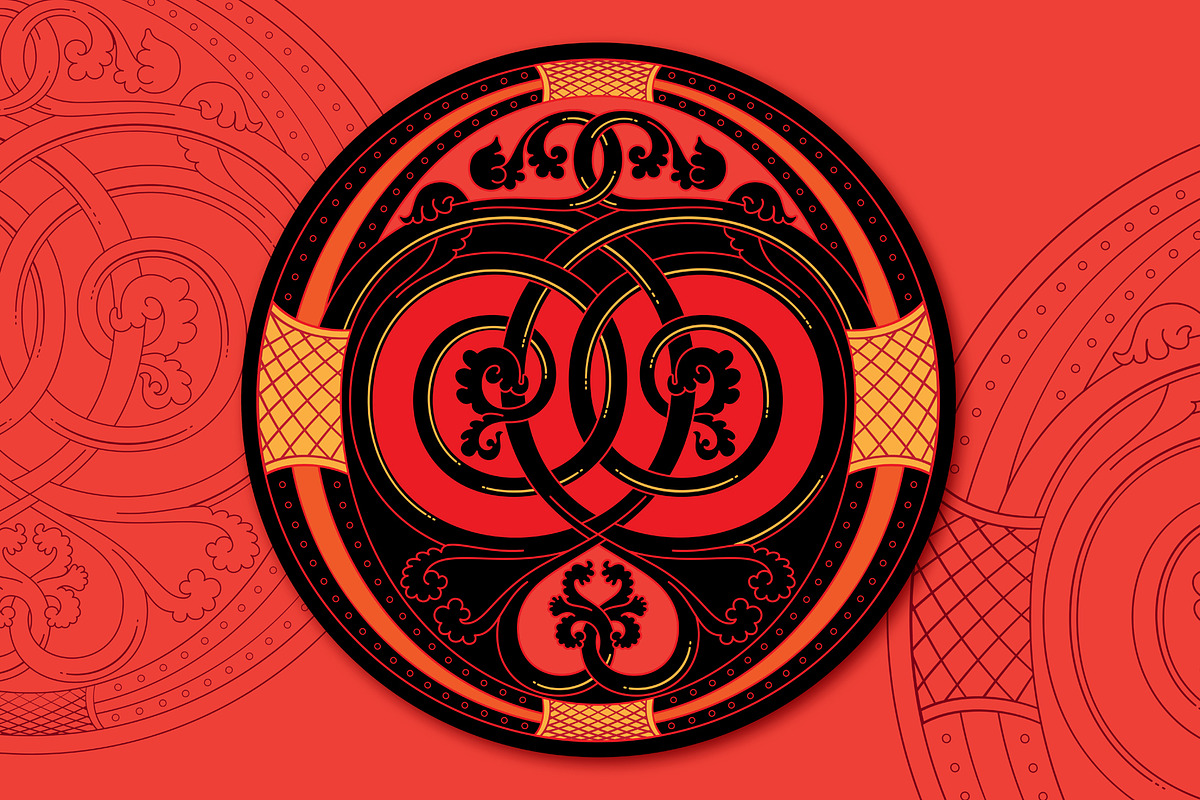 Illuminated medieval letter O, an Illustration by Stefan Chirila (Photo 4 of 8)