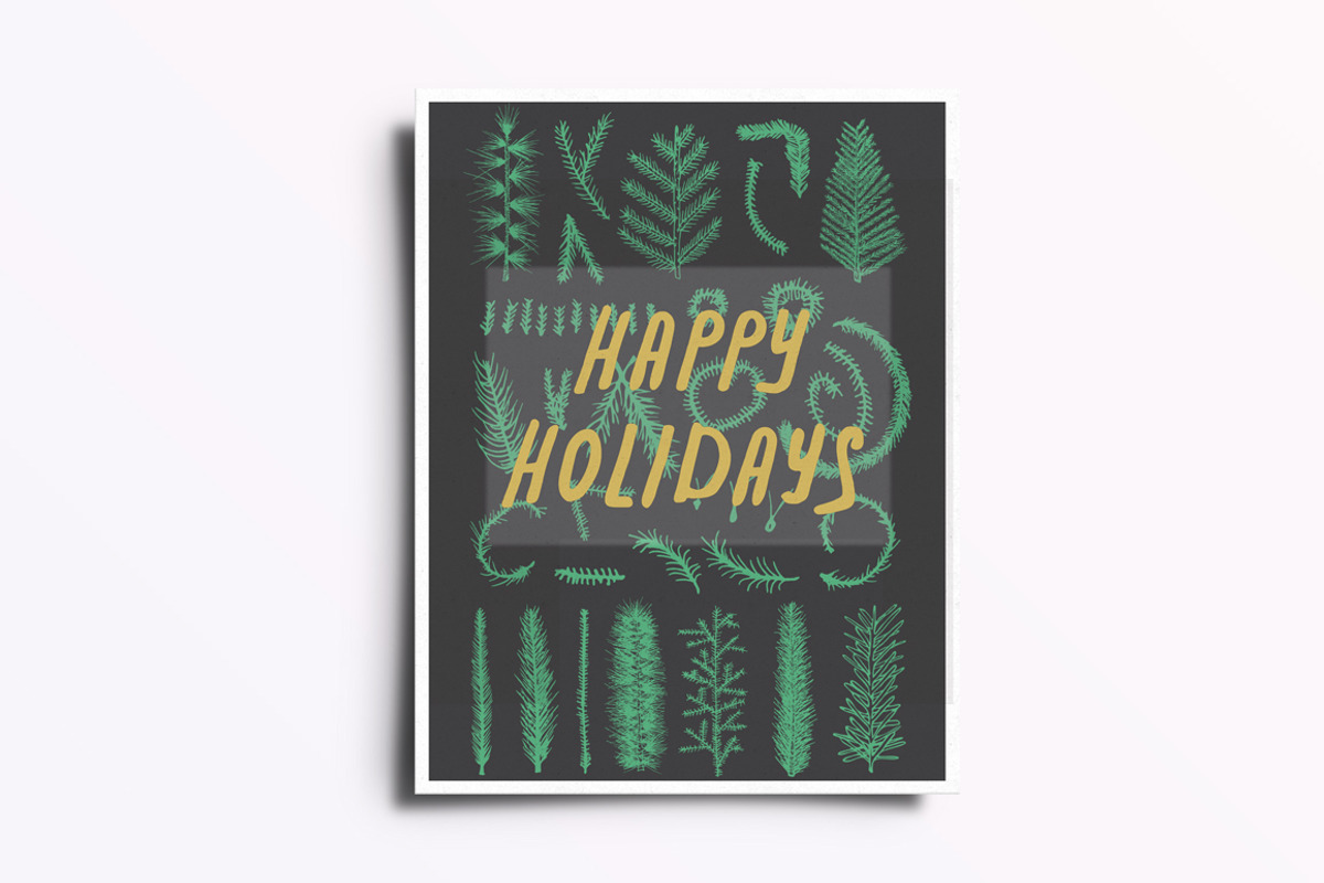 Hand Drawn Spruce Branches & Pattern, a Background Graphic by IRSYART (Photo 7 of 9)