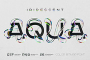 Iridescent Aqua - Color Bitmap Font, a Symbol Font by Gleb Guralnyk (Thumbnail 1 of 4)