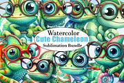 Cute Chameleon With Funny Glasses, a Graphic by CitraGraphics (Thumbnail 1 of 6)