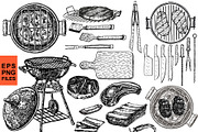Barbecue hand drawn illustration set, a Food Illustration by Live line (Thumbnail 2 of 6)