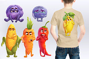 Funny emotion fruits and vegetables, a Templates & Theme by KrisPlazun (Thumbnail 3 of 6)