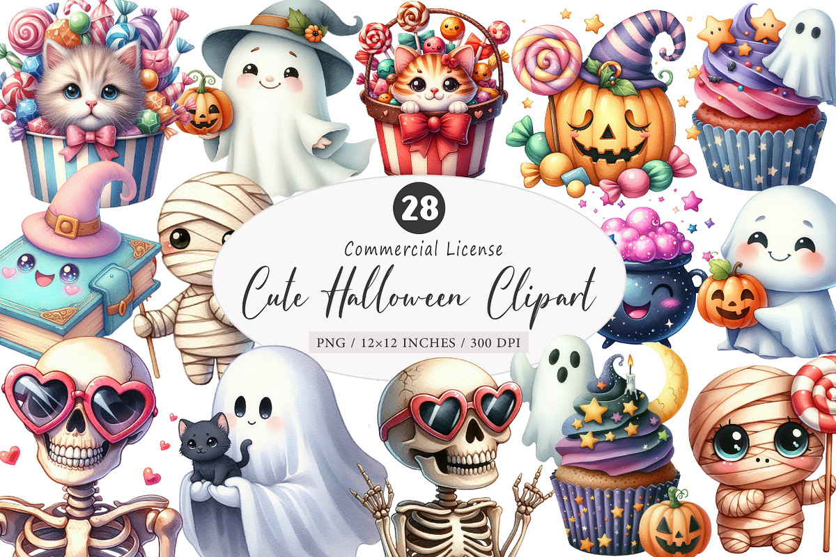 Cute Halloween Clipart, an Illustration by SinaCreation (Photo 1 of 5)