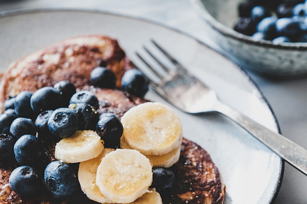 Banana pancakes with bluelerry and, a Food & Drink Photo by Foxys
