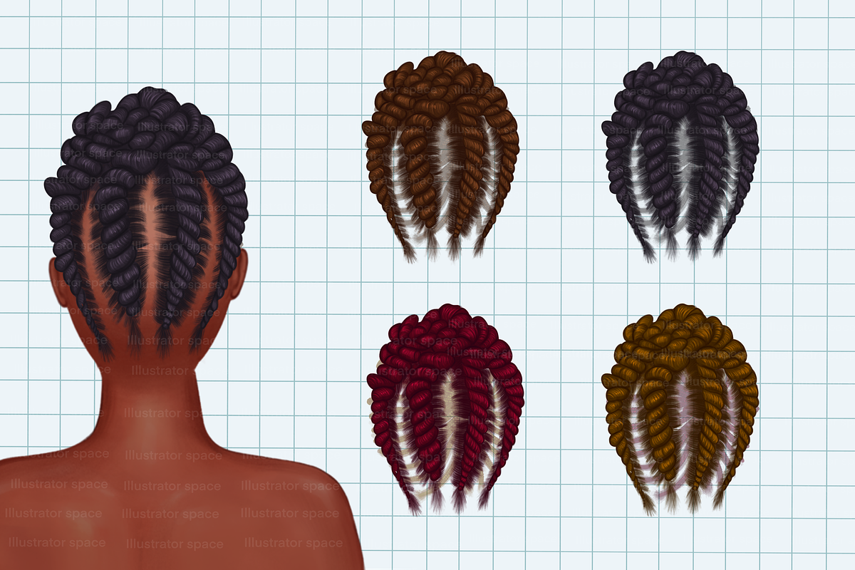African American hairstyles clipart, an Illustration by Illustrator Space (Photo 8 of 9)