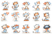 Valentine Cat Clipart Bundle, an Illustration by designcity5 (Thumbnail 2 of 5)