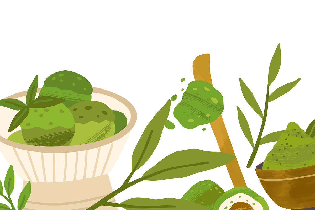 Matcha food and drinks background, a Food Illustration by Good Studio (Photo 2 of 3)