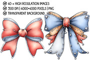 Christmas Bow Clipart, an Illustration by Pixels.Craft (Thumbnail 4 of 6)