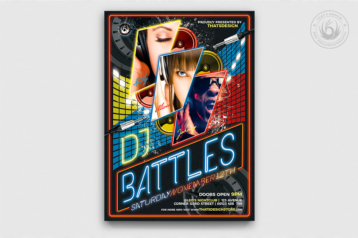 DJ Battle Flyer Template V1, a Flyer Template by ThatsDesignArt (Photo 1 of 7)