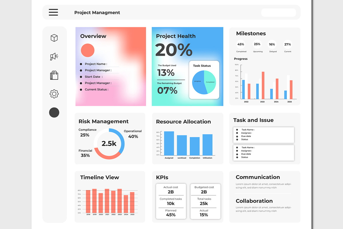 Project Management Dashboard, an UI Kit Template by MightyDesign (Photo 2 of 5)
