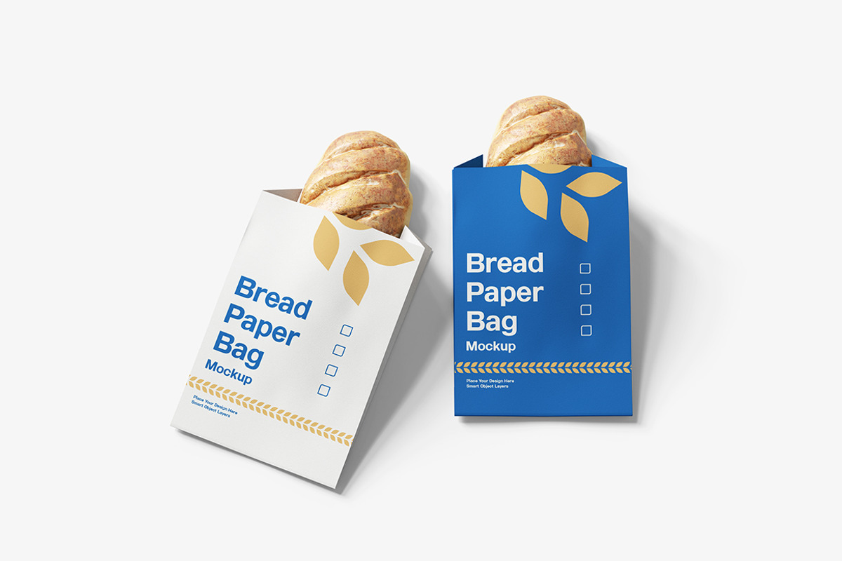 Bread Paper Bag Mockup, a Packaging Mockup by Indah (Photo 5 of 6)
