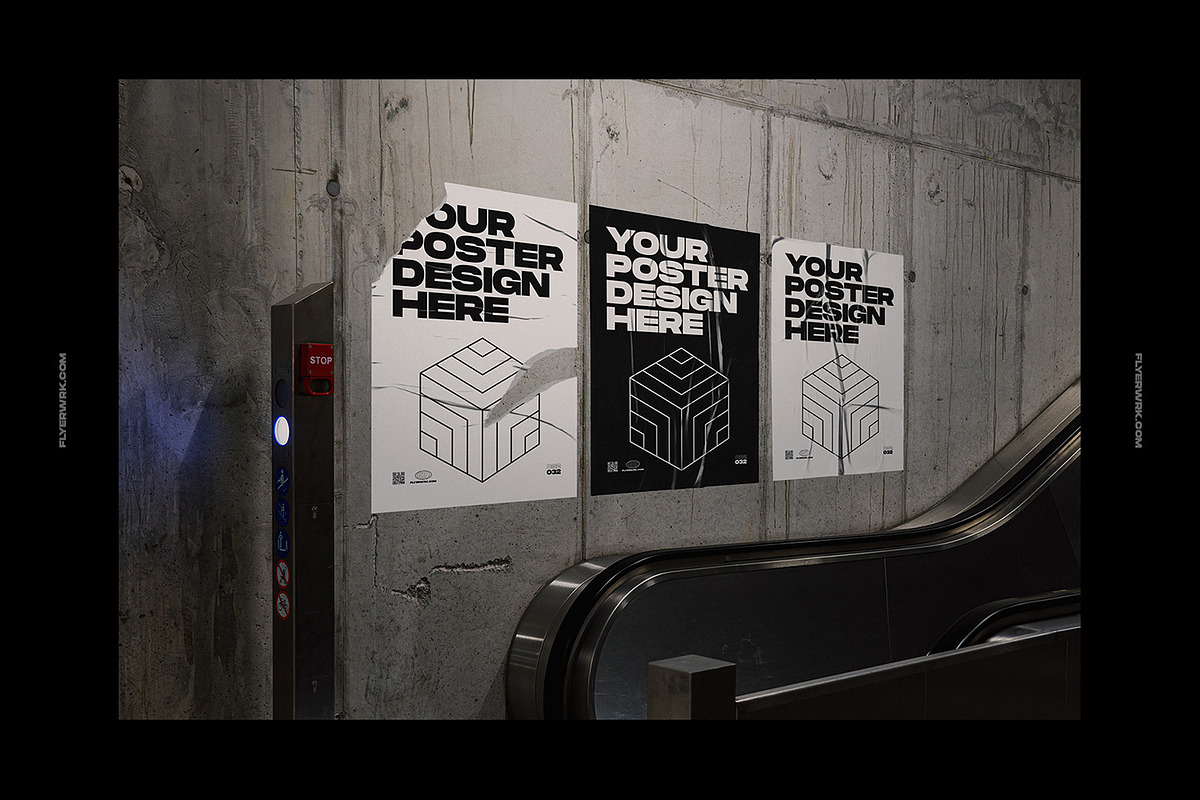Urban Poster Wall Mockups, a Print Template by FLYERWRK (Photo 5 of 11)