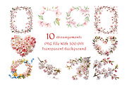 Cherry Blossom Watercolor Clipart, a Decorative Illustration by ForhadGFX (Thumbnail 7 of 13)
