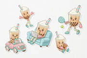 Sweet Cute Boba Fun Cartoon, a Food Illustration by Gohsantosa (Thumbnail 3 of 4)