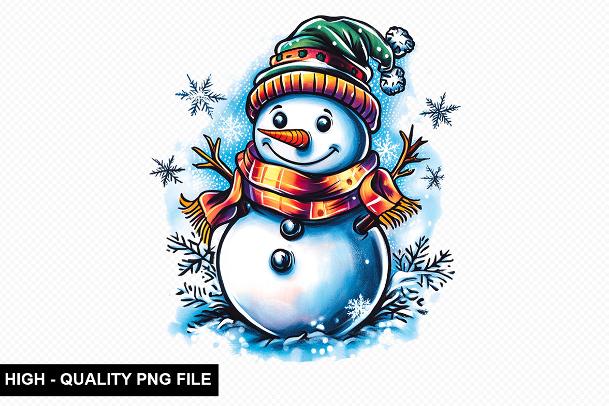 Christmas Snowman Clipart Bundle, an Illustration by crative8112 (Photo 3 of 9)
