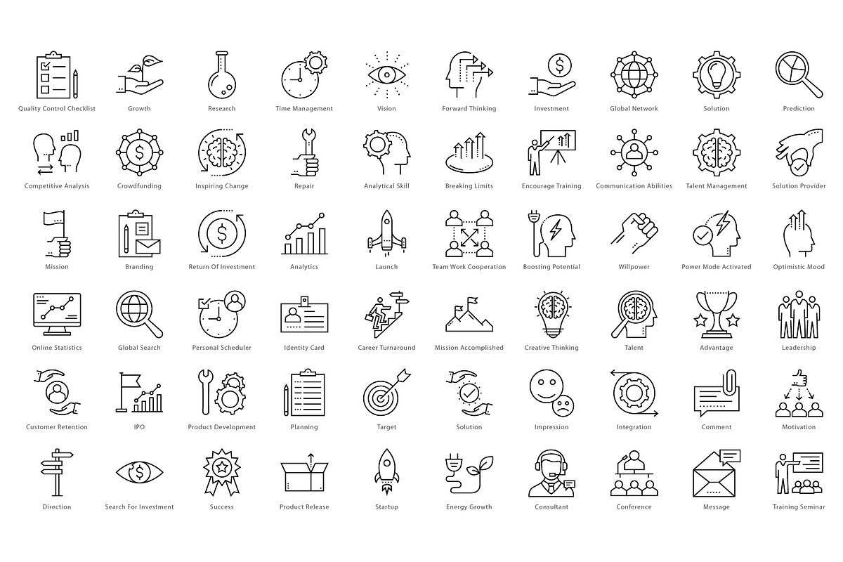 1270 Business Line Icons, an Outline Icon by Creative Stall (Photo 2 of 22)