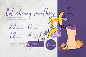 Blueberry smoothies & milkshakes