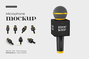Microphone Mockup Set, a Device Mockup by Country4k