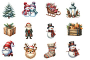 Rustic Christmas Clipart, an Illustration by Designworld (Thumbnail 4 of 6)