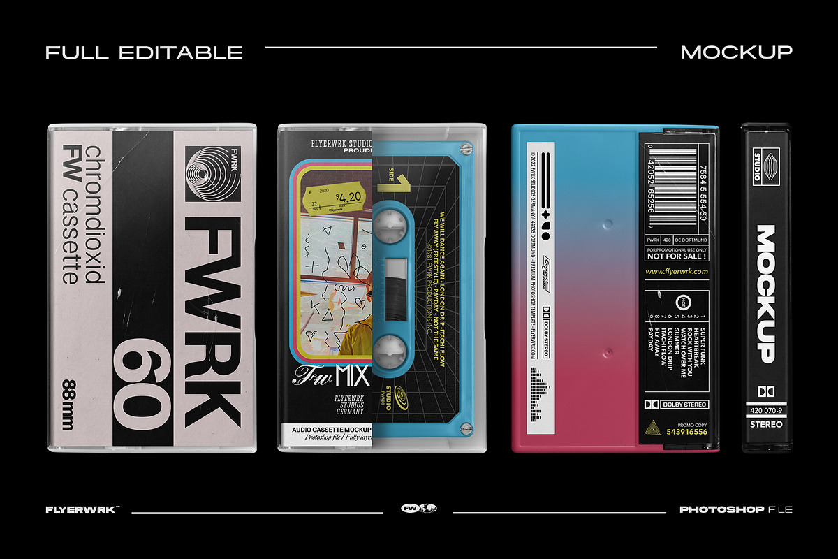 Cassette Mockup Volume 2, a Product Mockup by FLYERWRK (Photo 2 of 9)