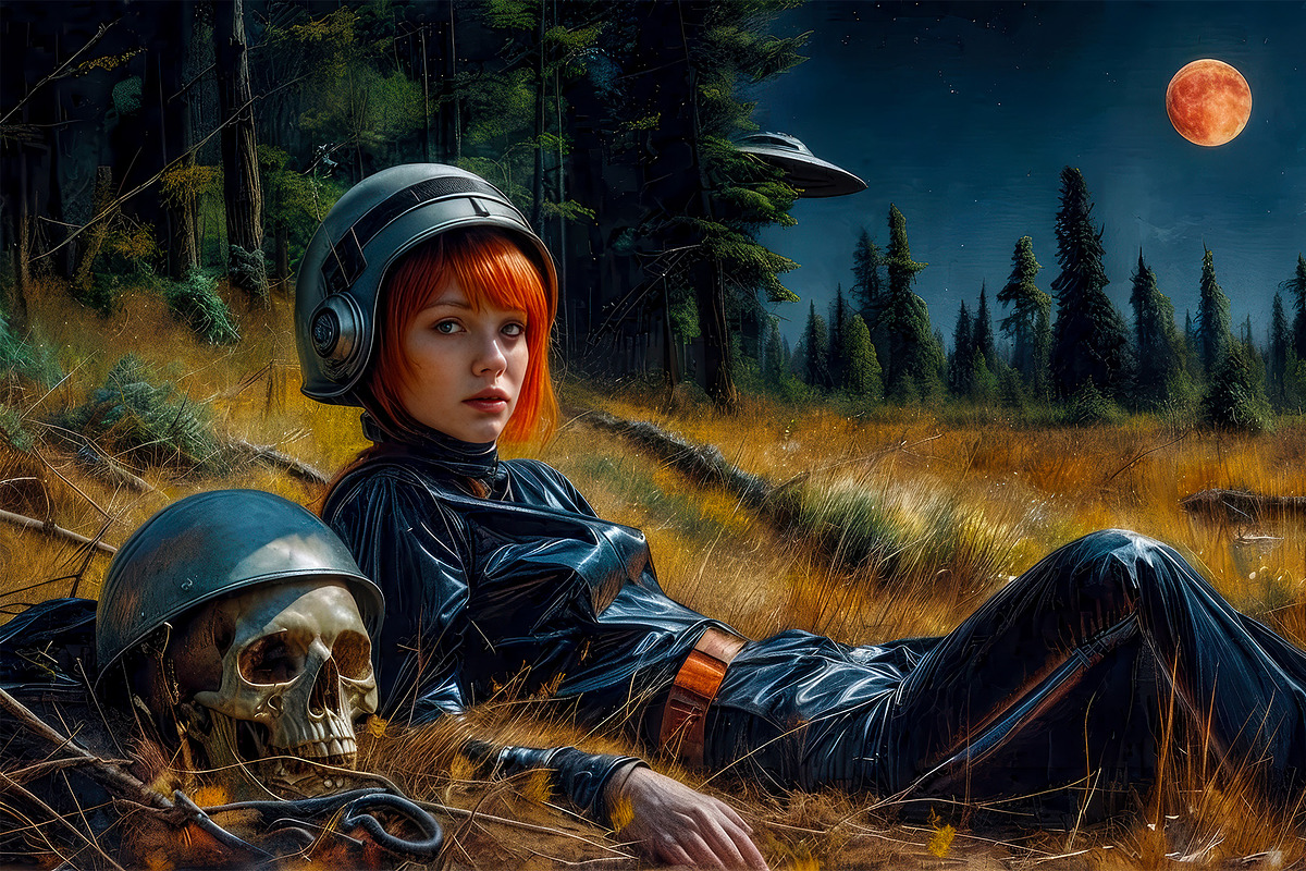 Cosmic Forest Sci Fi Art, a Person Illustration by StockVerse Creative (Photo 2 of 4)