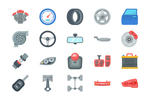 Car Parts Isolated Object Set, an Object Graphic by Bartama Graphic
