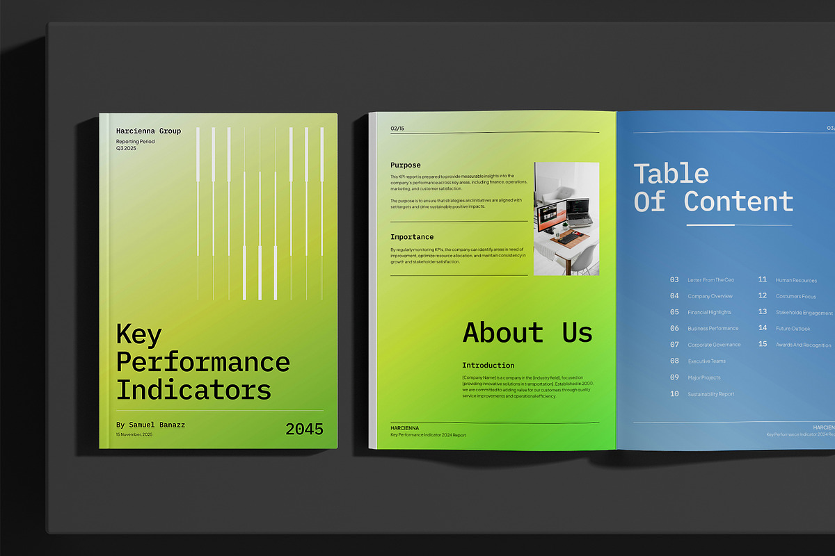 Elegant KPI Report preview 2