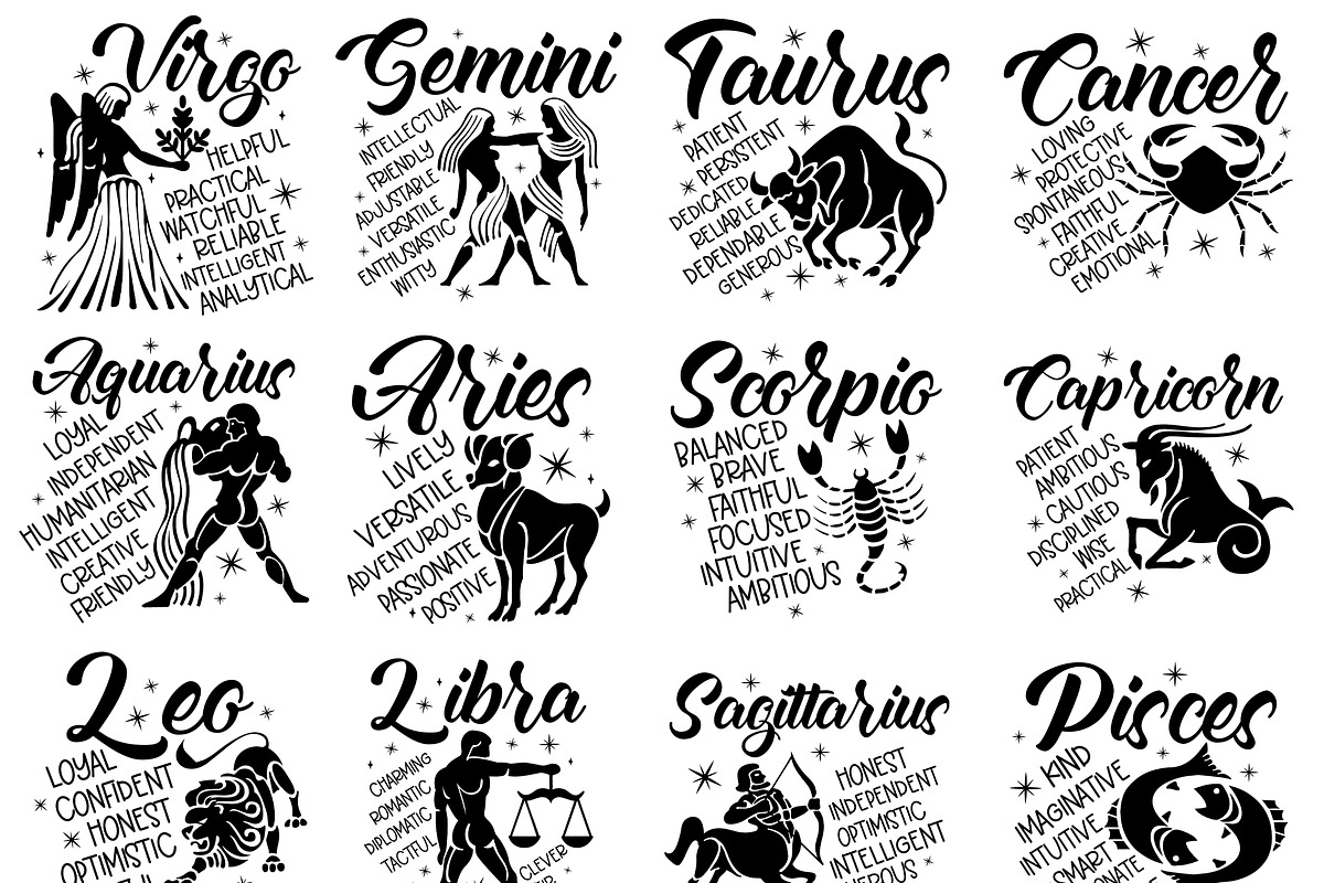 Zodiac SVG Bundle, Astrology SVG, an Illustration by Etcify (Photo 4 of 4)