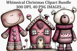 Whimsical Christmas Clipart Bundle, an Illustration by Canvas Craft