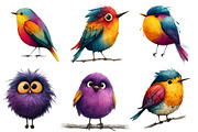 Quirky Birds Clip Art, an Illustration by Designworld (Thumbnail 2 of 5)