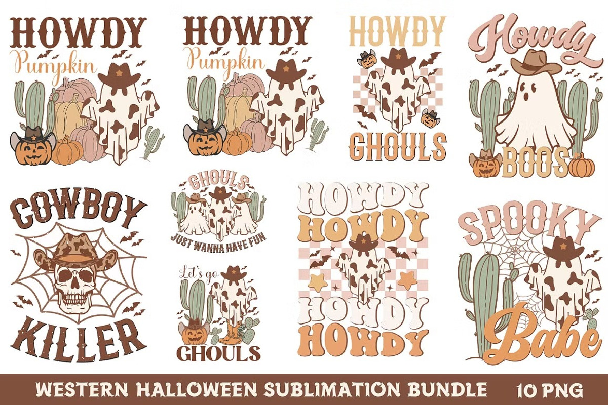 Western Halloween Sublimation Bundle, a Seasonal Illustration by Libby Wishes (Photo 3 of 3)