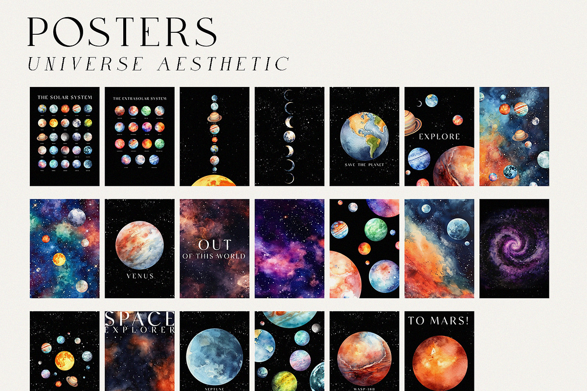 Watercolor Space Collection, an Object Illustration by Kaleriia (Photo 8 of 11)