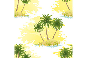 Island With Palms Seamless