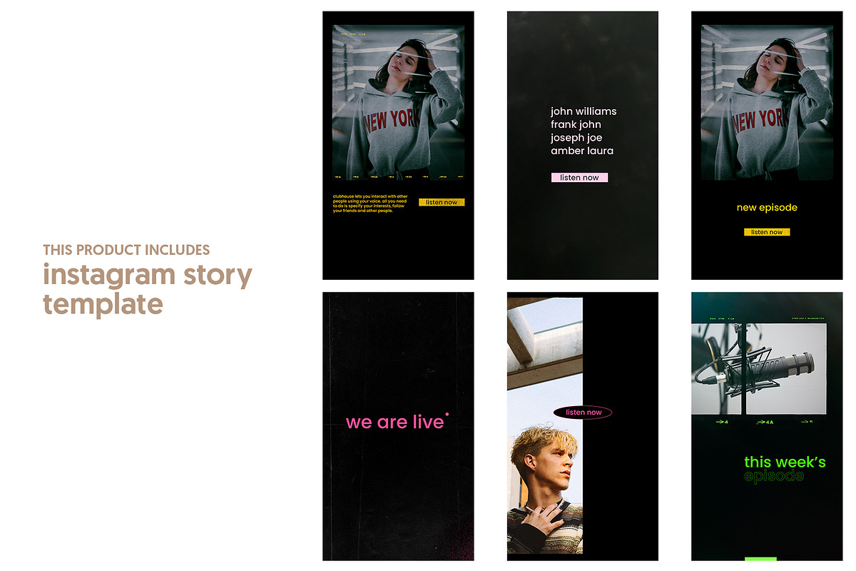 Podcast Instagram template, a Social Media Template by MockupHouse (Photo 4 of 7)