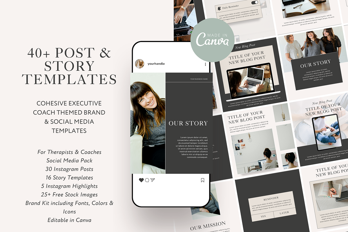 The Executive Coach Canva Templates, a Social Media Template by The Inspired Brand (Photo 1 of 5)