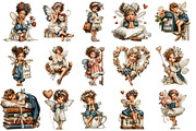 Vintage Valentine Fairy Clipart, an Illustration by OK Design (Thumbnail 3 of 6)