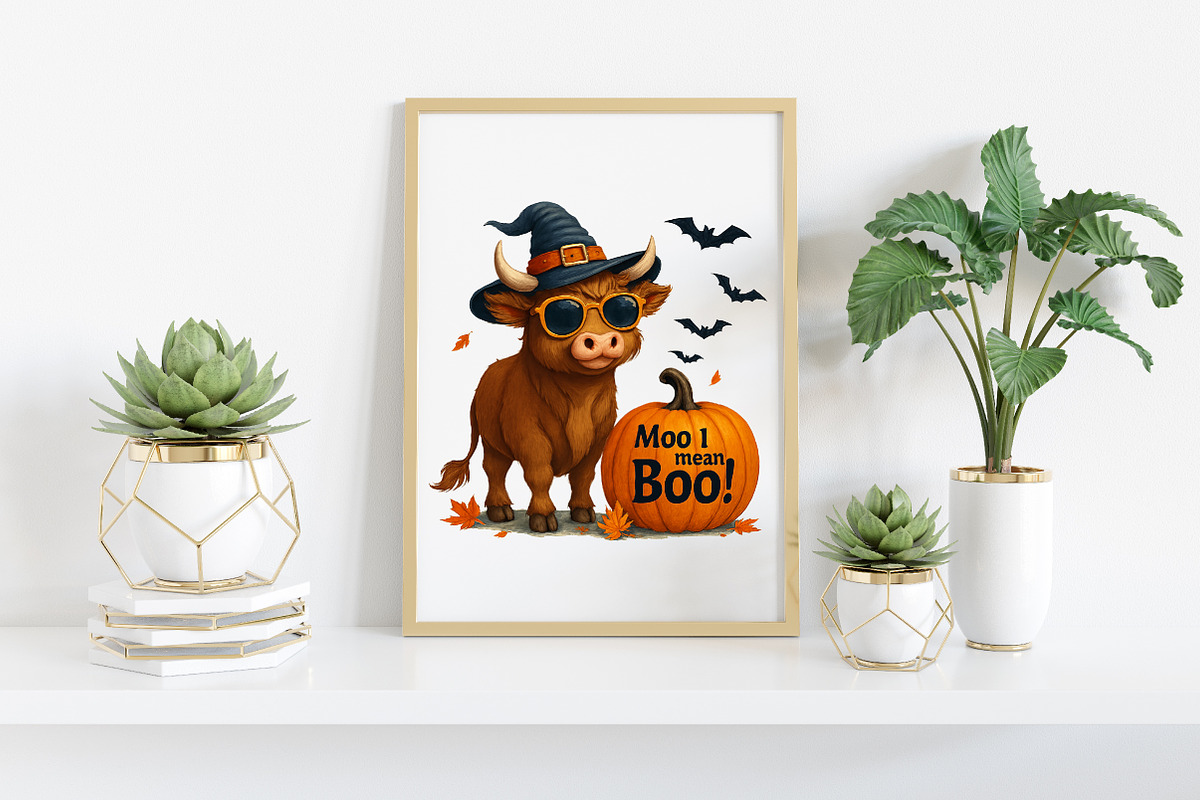 Funny Fall Pumpkin Cow Png, an Illustration by Craft Nest (Photo 4 of 6)