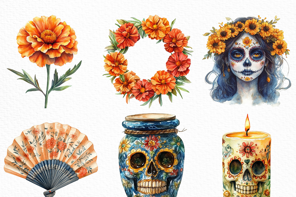 Day of the Dead Clipart Bundle, an Illustration by Craft Nest (Photo 2 of 6)
