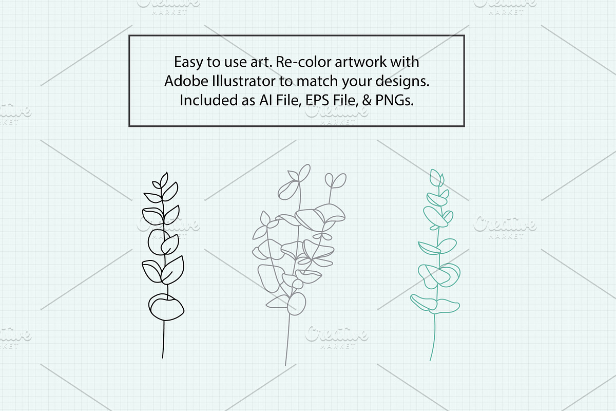 Eucalyptus Dainty Drawing Bundle, a Work Illustration by Hannah Eliza Studio (Photo 3 of 4)