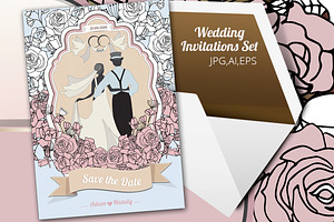 Wedding Invitation Set. Vintage, an Invitation Template by El-Studio