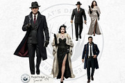 Noir Movie Characters Cliparts, a Decorative Illustration by ThatsDesignArt (Thumbnail 10 of 11)